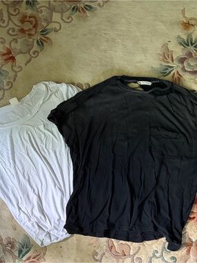 Free People We The Free + White Crow Tee Bundle | Pocket T-Shirts | Black&White